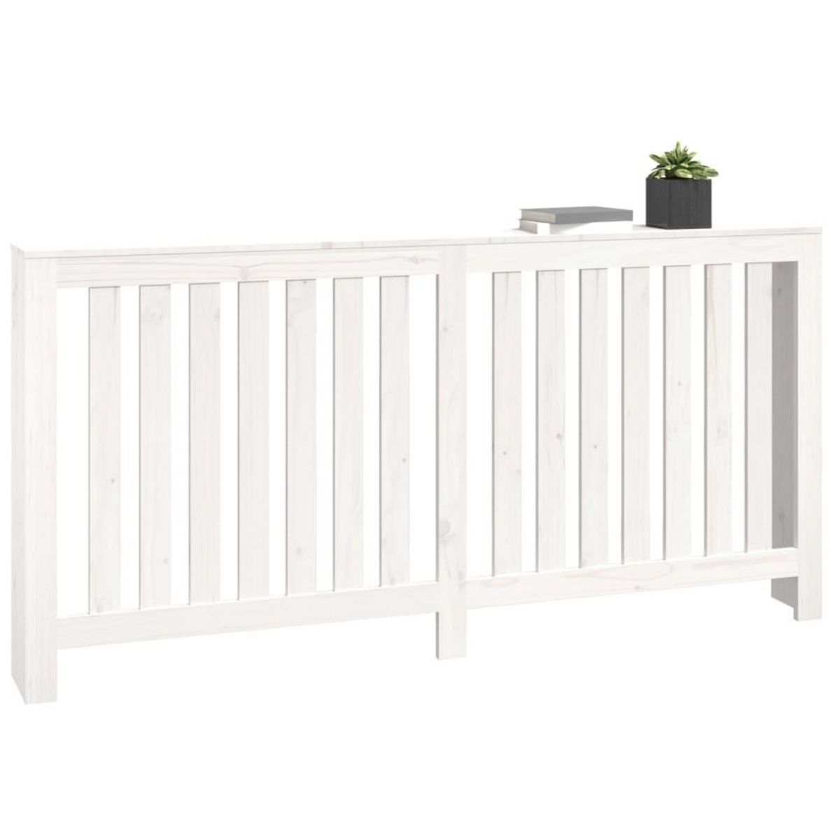 VIDAXL Cache-radiateur Blanc 169x19x84 cm Bois massif de pin
