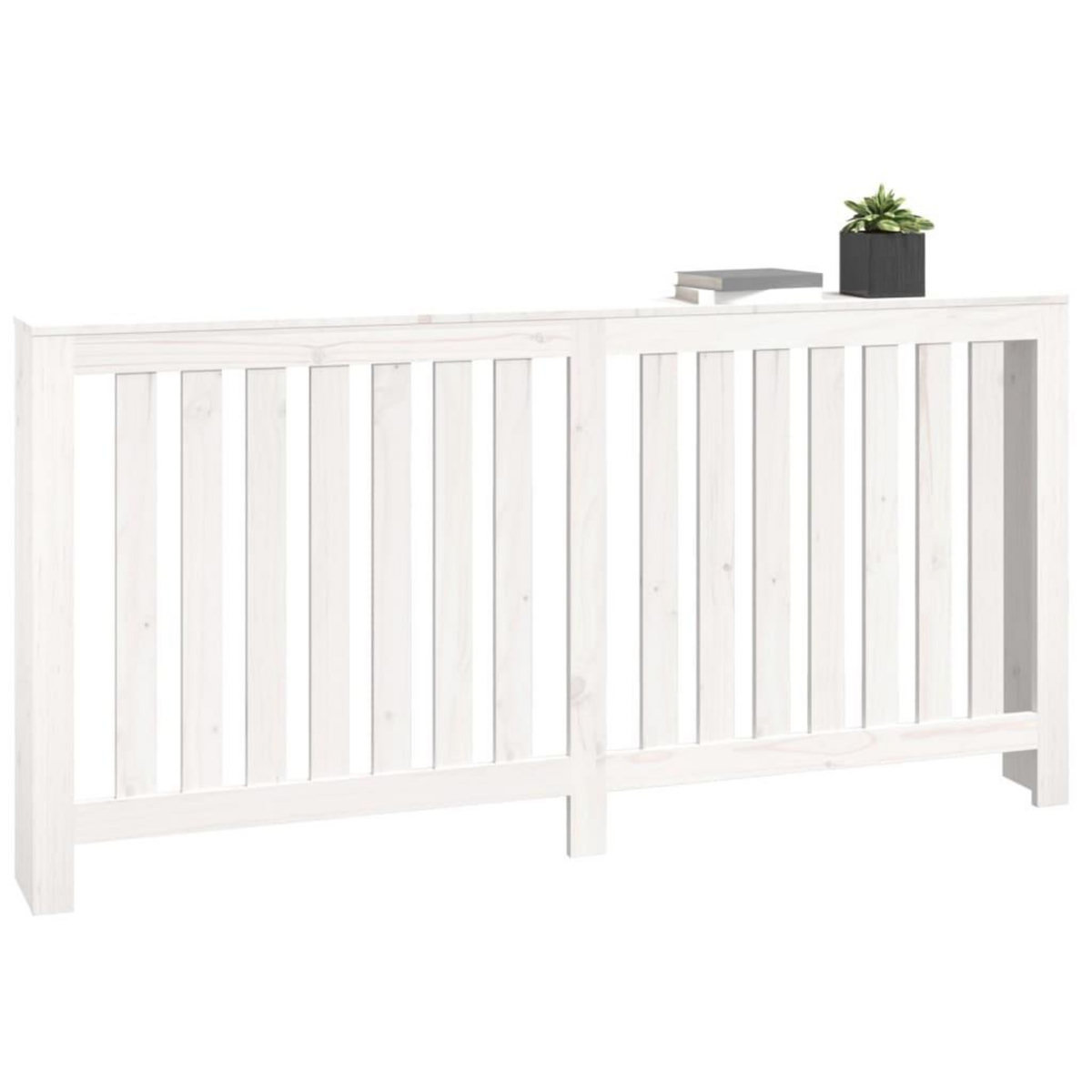 VIDAXL Cache-radiateur Blanc 169x19x84 cm Bois massif de pin