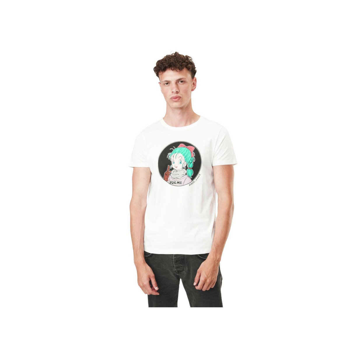 CAPSLAB T-shirt homme en coton col rond Dragon Ball Bulma
