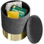 Voir la diapositive 3 : tectake Tabouret avec espace de rangement rond gris foncé