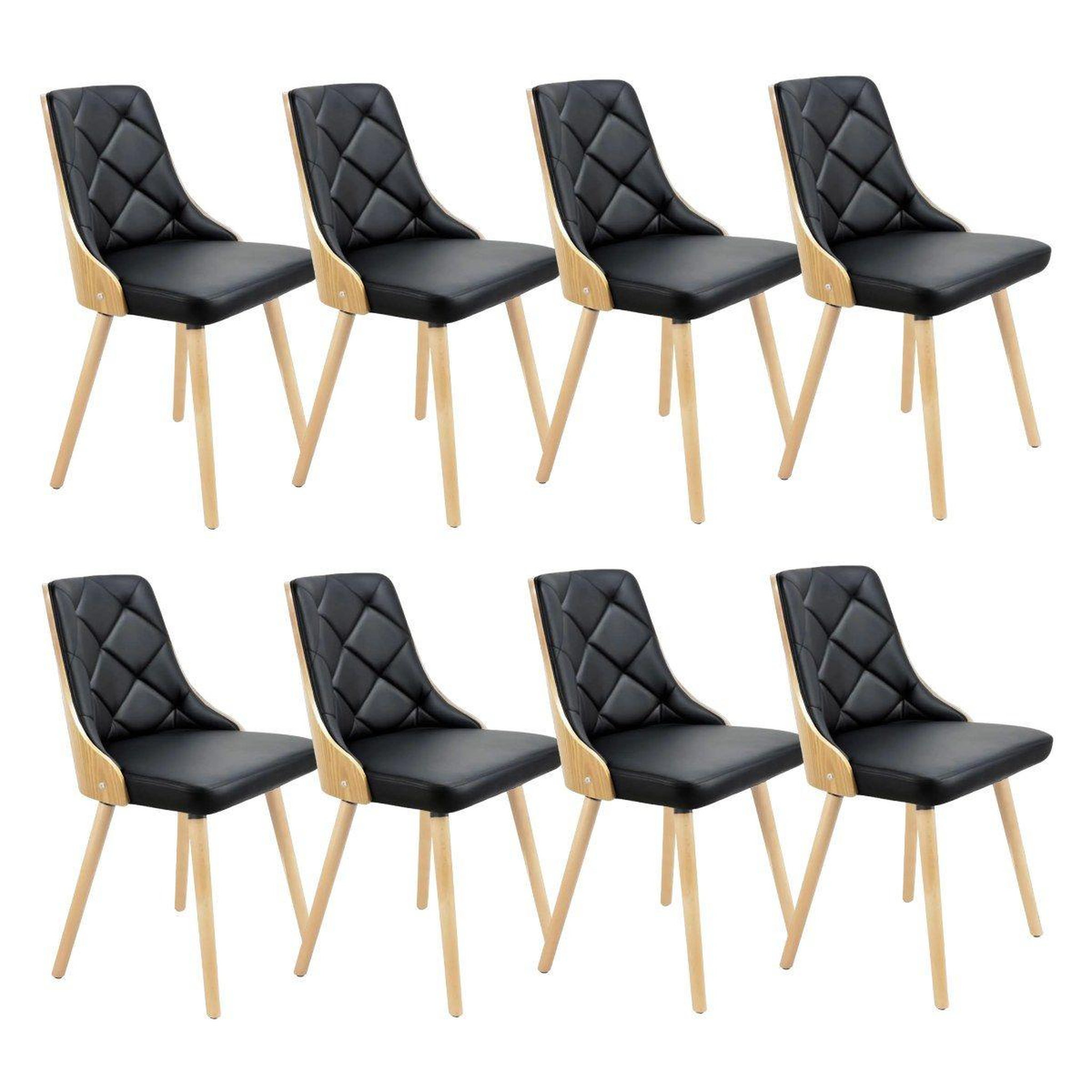 Paris Prix Lot de 8 chaises scandinave  cargo  79cm chêne & noir