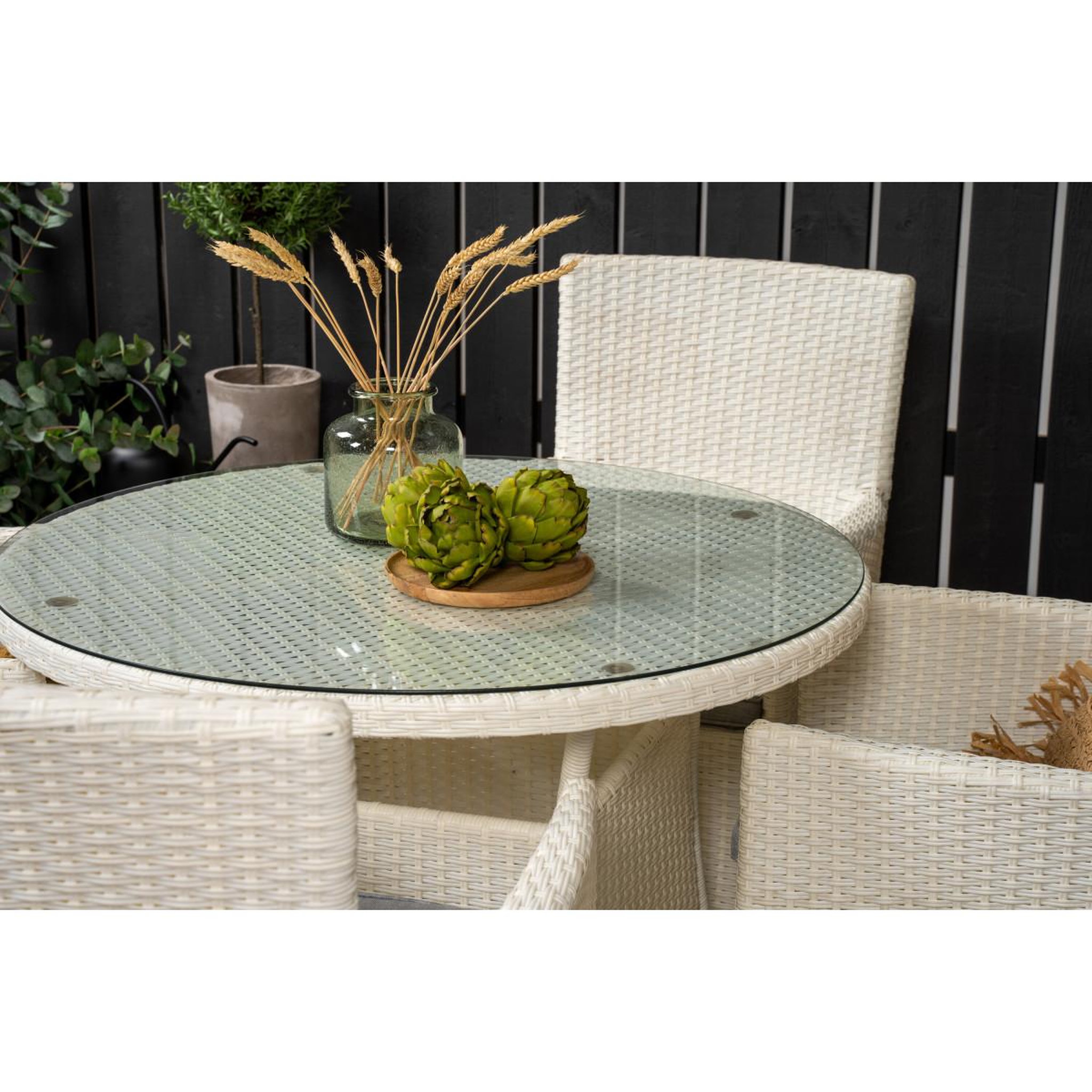 Voir la diapositive 6 : Paris Prix Ensemble table de jardin & 4 chaises  volta  90cm blanc