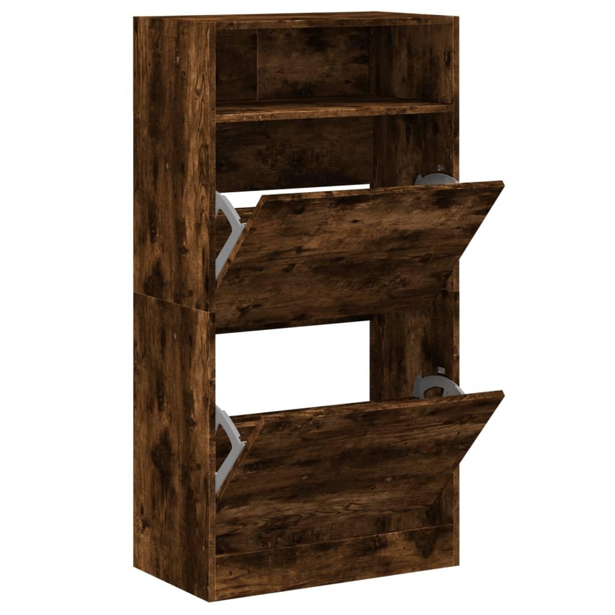 Voir la diapositive 2 : VIDAXL Armoire a chaussures chene fume 60x34x116 cm bois d'ingenierie