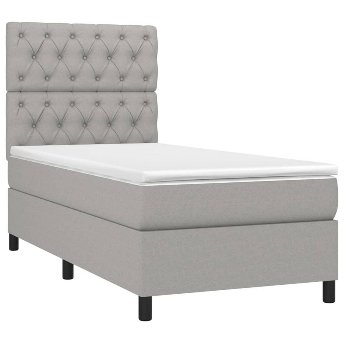 VIDAXL Sommier a lattes de lit avec matelas Gris clair 80x200 cm Tissu