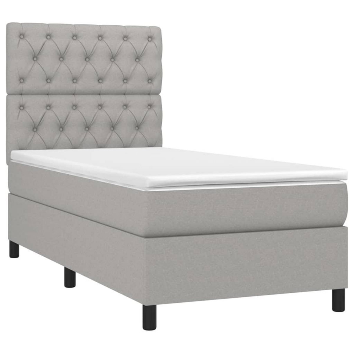 VIDAXL Sommier a lattes de lit avec matelas Gris clair 80x200 cm Tissu