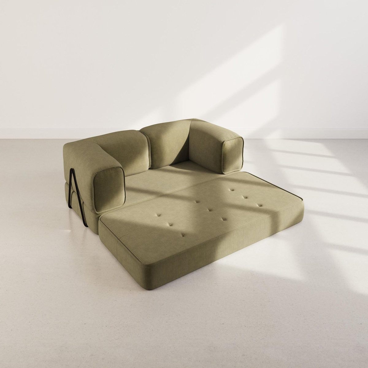 LISA DESIGN Poppy - canapé 3 places convertible en velours côtelé