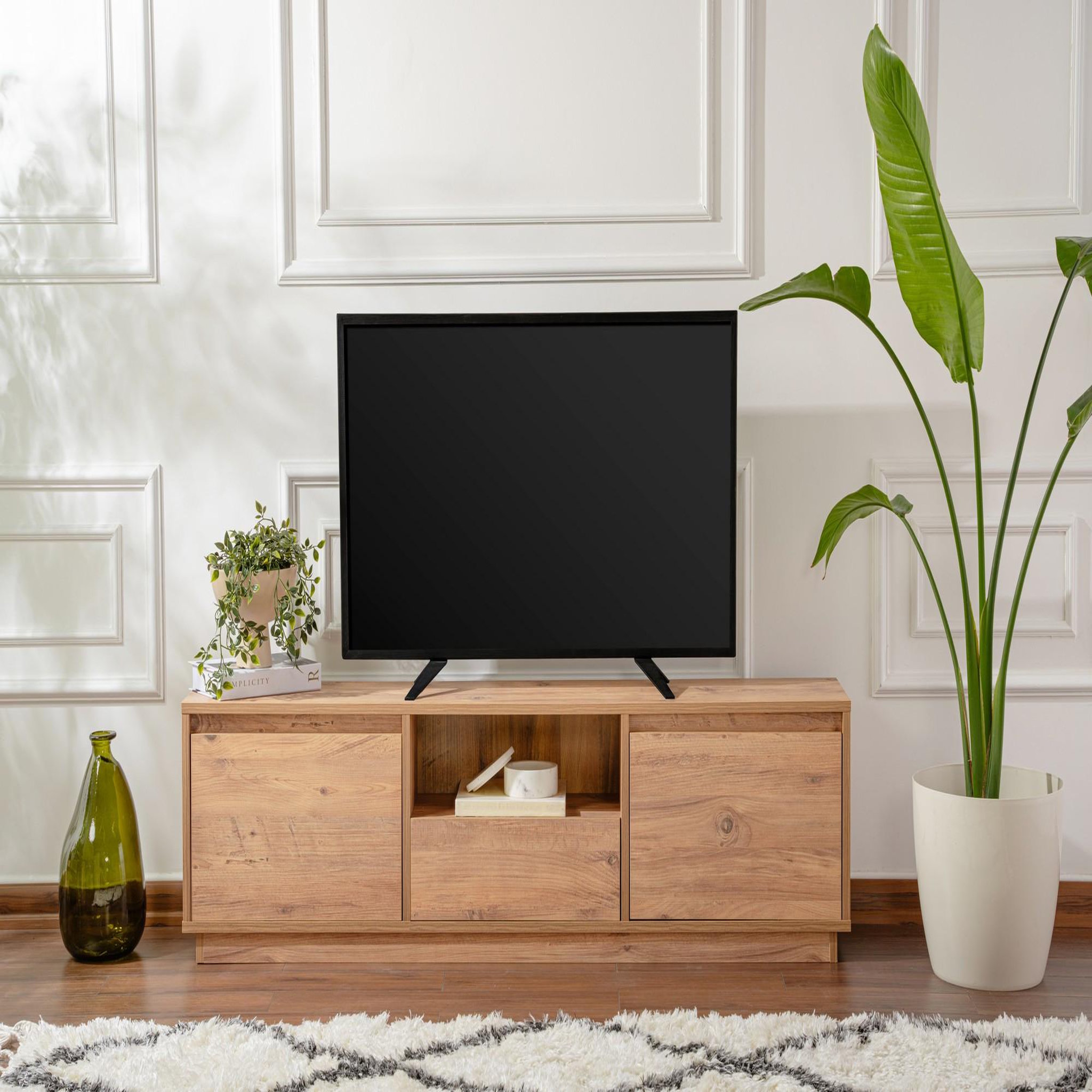 Voir la diapositive 3 : Habitat et Jardin Meuble tv en bois  vanguard  - 160 x 29 x 42 cm - pin atlantique