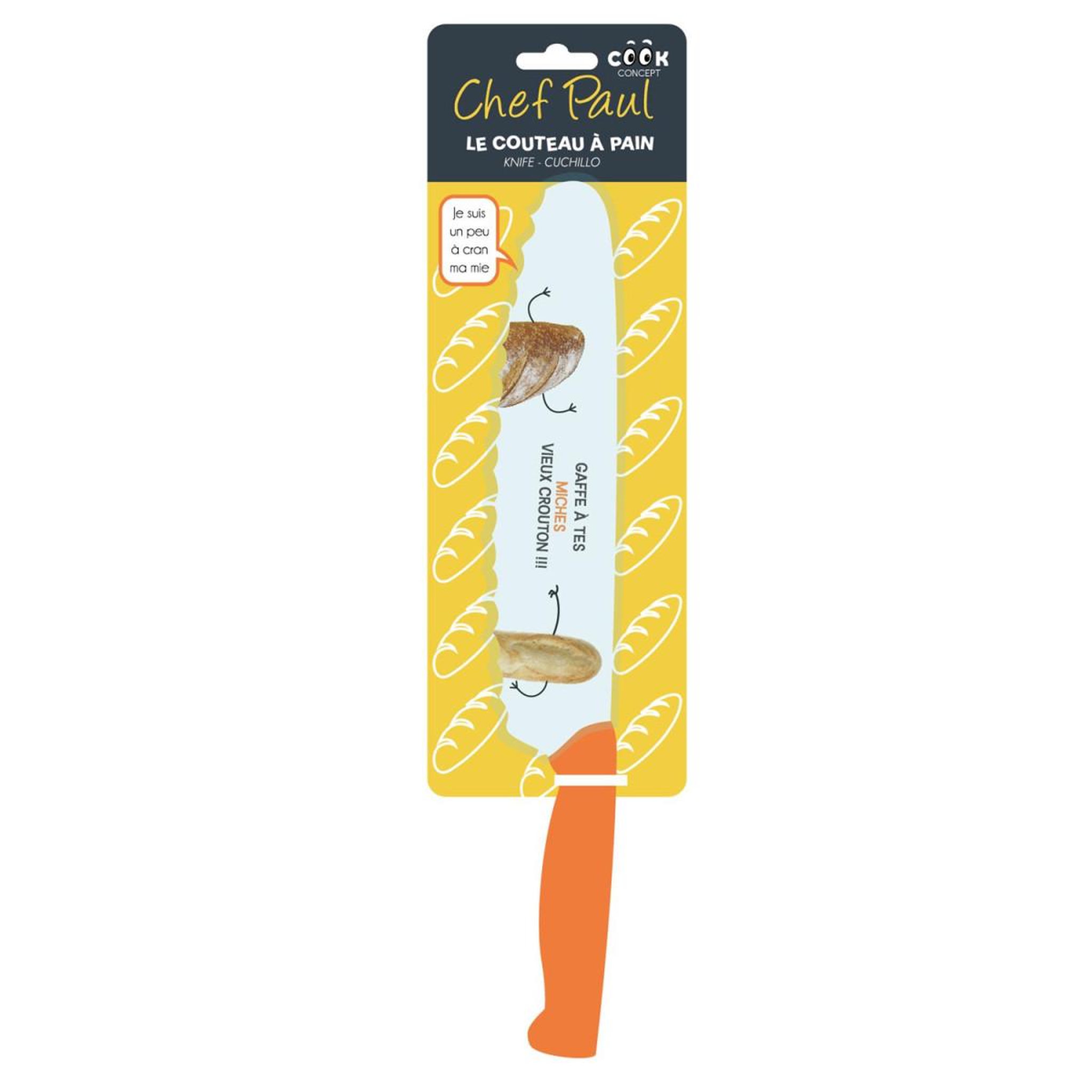 Voir la diapositive 2 : COOK CONCEPT Couteau à Pain  Ludique  32cm Orange