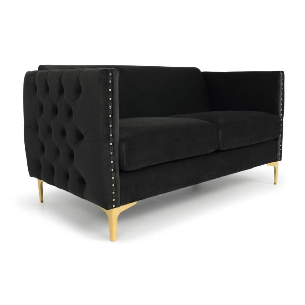 Paris Prix Canapé 2 Places en Velours  Suez  145cm Noir