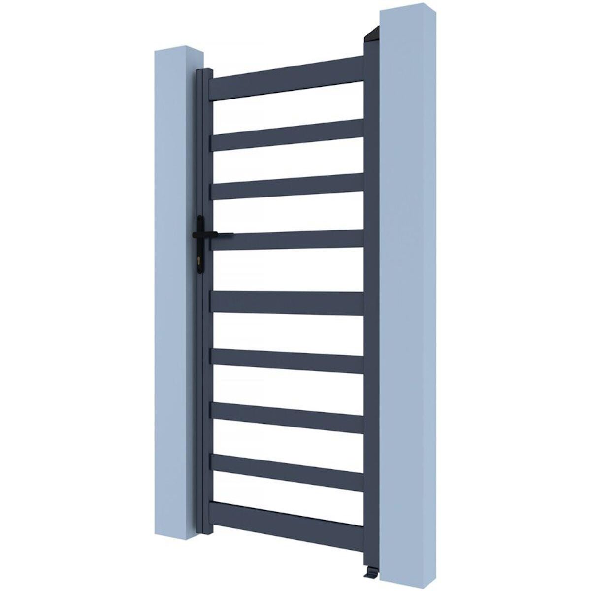 Habitat et Jardin Portillon aluminium ajouré  Marius  - 100 x 180 cm - Gris