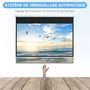 Voir la diapositive 4 : HOMCOM Écran de projection home-cinéma format 16:9 80 pouces 4K HD dim. 187L x 150H cm blanc