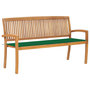 Voir la diapositive 1 : VIDAXL Banc de jardin empilable et coussin 159 cm Bois de teck massif
