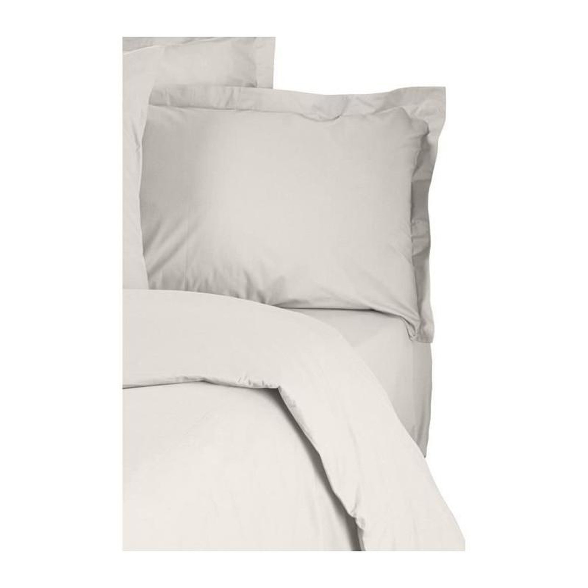 Voir la diapositive 4 : GENERIQUE Parure de lit - 1 housse de couette 220 x 240 cm + 2 taies d'oreiller 60 x 60 cm - 100% coton renforcé - Blanc