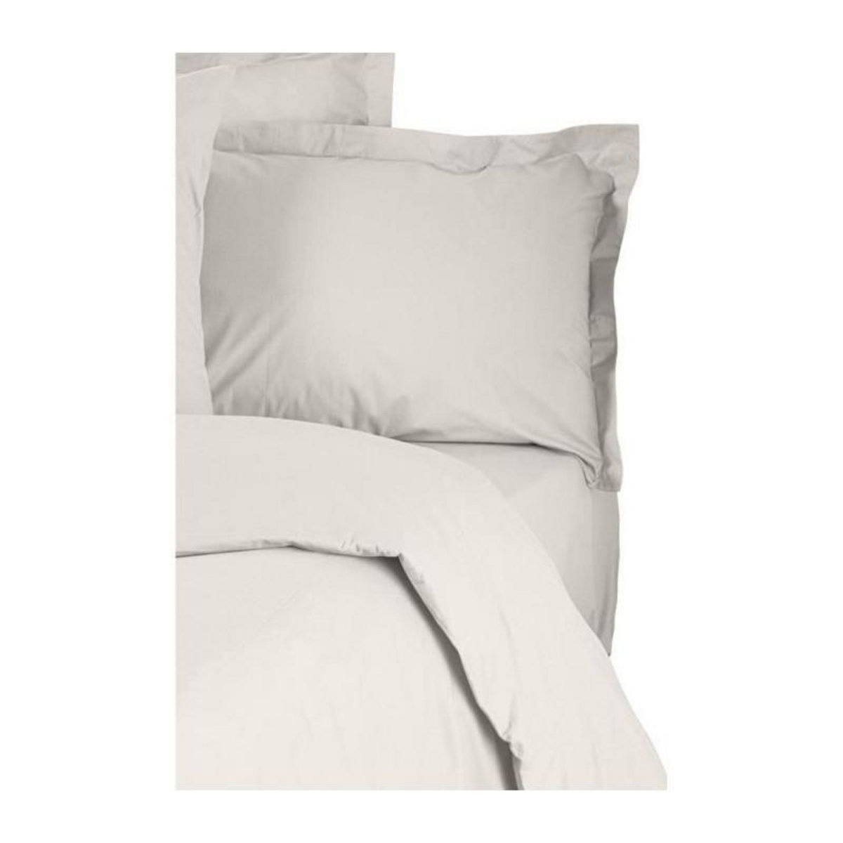 GENERIQUE Parure de lit - 1 housse de couette 220 x 240 cm + 2 taies d'oreiller 60 x 60 cm - 100% coton renforcé - Blanc