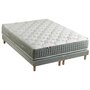Voir la diapositive 1 : Ensemble matelas 891 Ressorts 7 zones Face hiver/été 180x200 cm + 2 sommiers 90x200 cm vert Céladon HYGGE