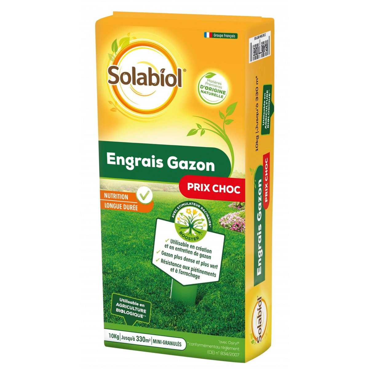 CENTRALE BRICO Engrais naturel gazon SOLABIOL 10kg 330 m²