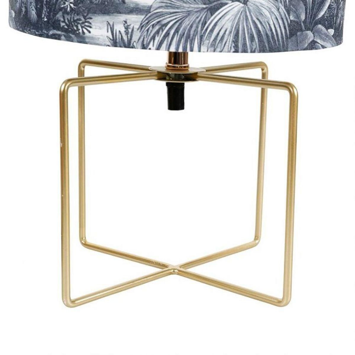 OSTARIA Lampe pied métal doré abat-jour gravure