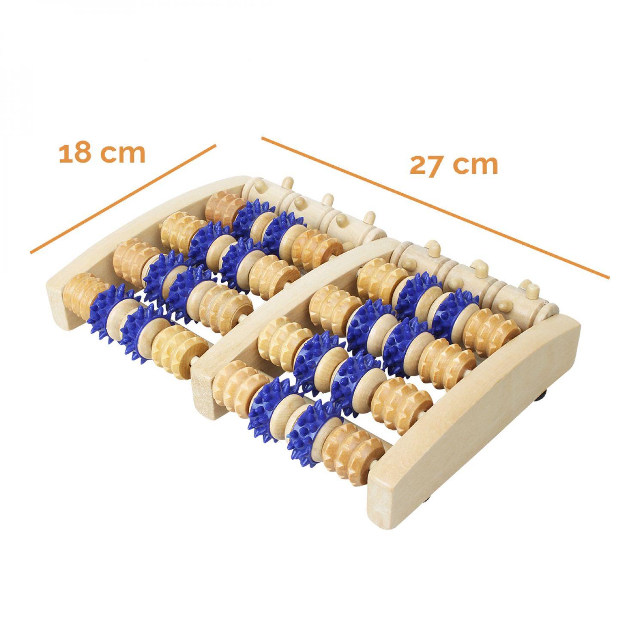 Voir la diapositive 2 : VIVEZEN Rouleau de massage en bois pour pieds - 27 x 18 cm