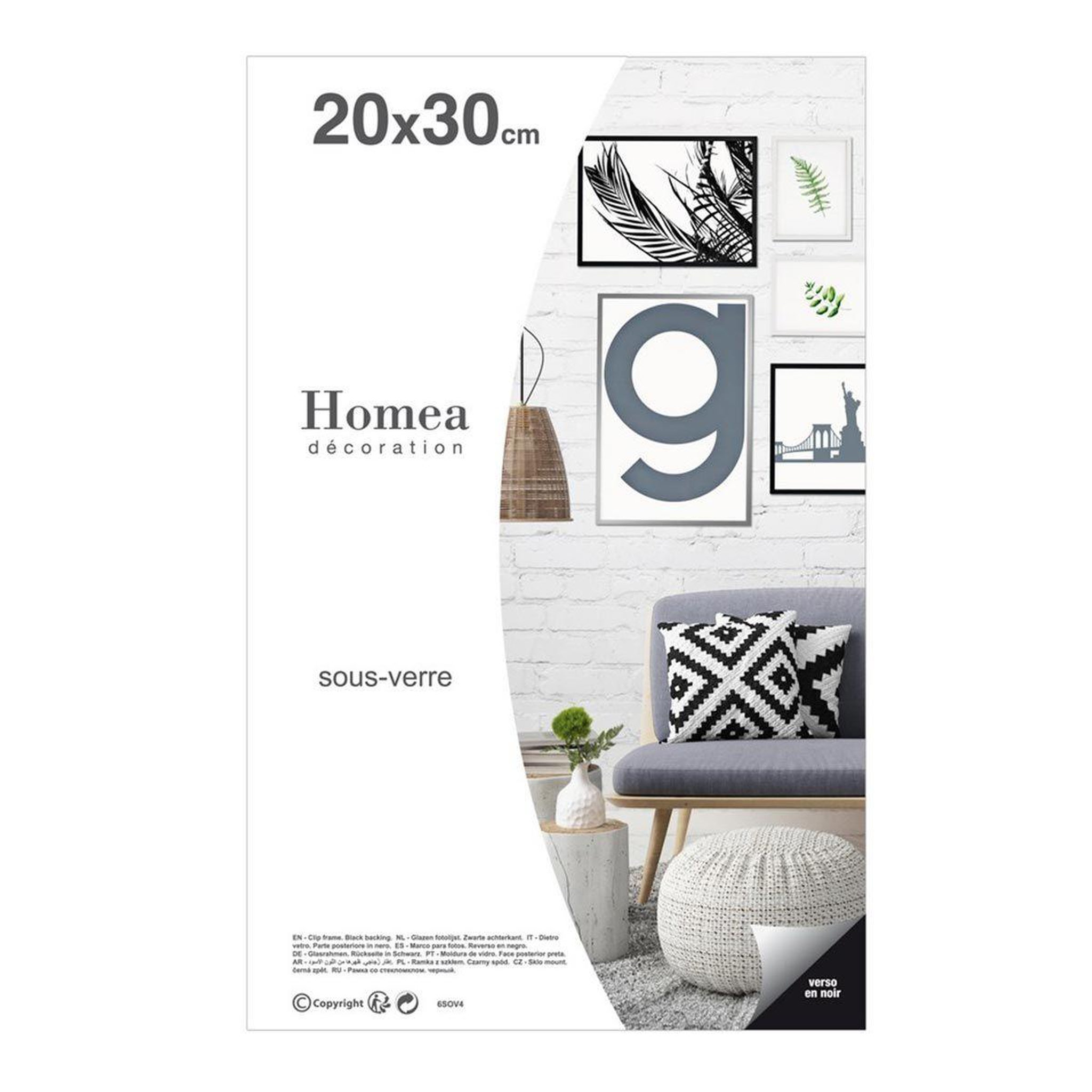 HOMEA Cadre Sous Verre  Ilua  20x30cm Transparent