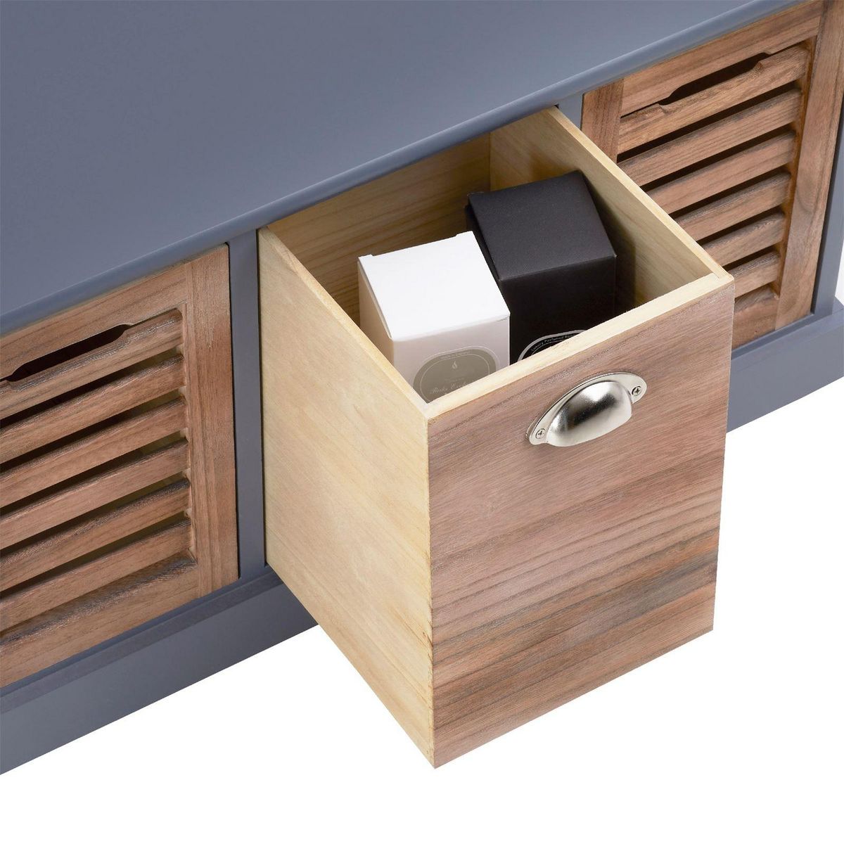 IDIMEX Banc de rangement TRIENT, 3 caisses