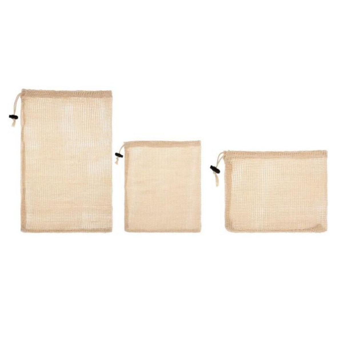 FIVE Lot de 3 Sacs de Conservation  Coton  43cm Naturel