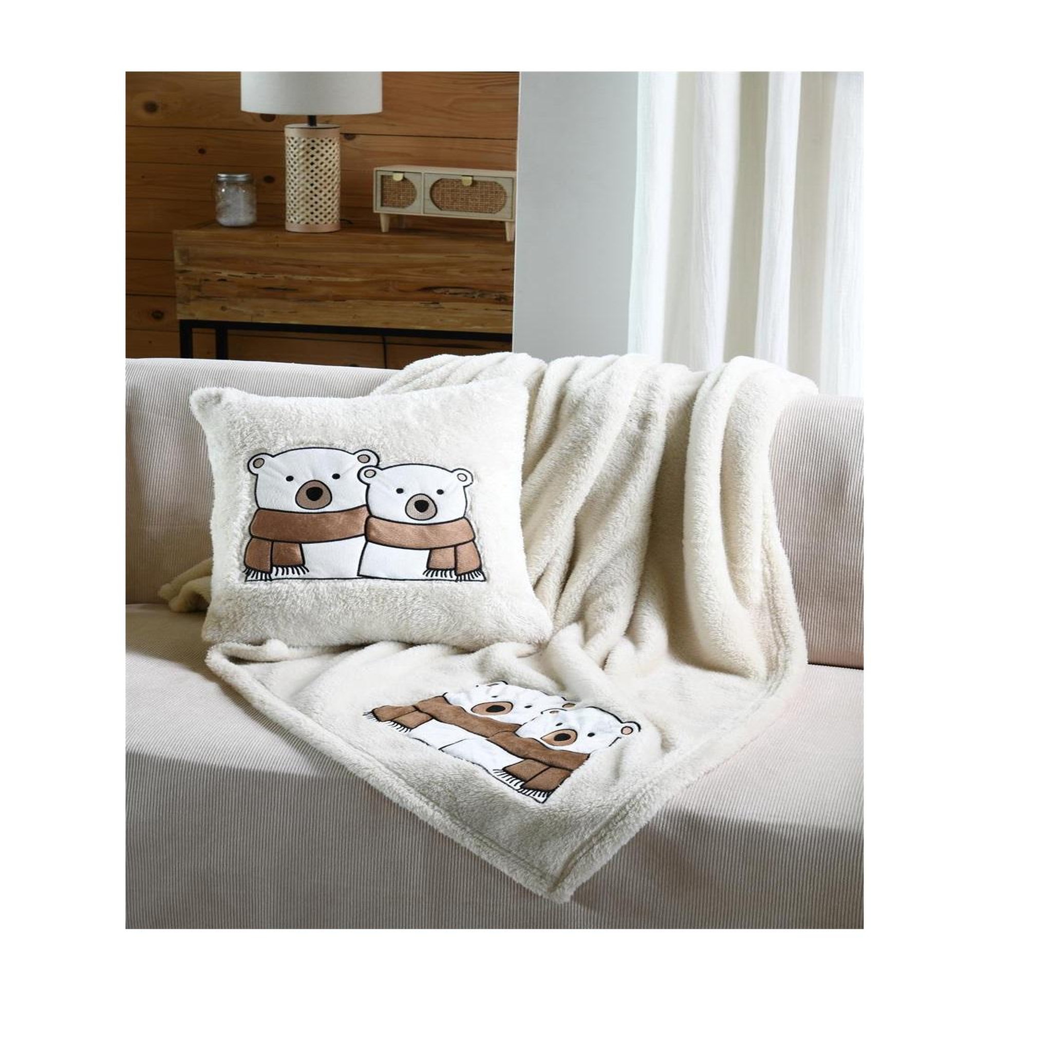 Voir la diapositive 3 : Eden Plaid a poils doux couple ours
