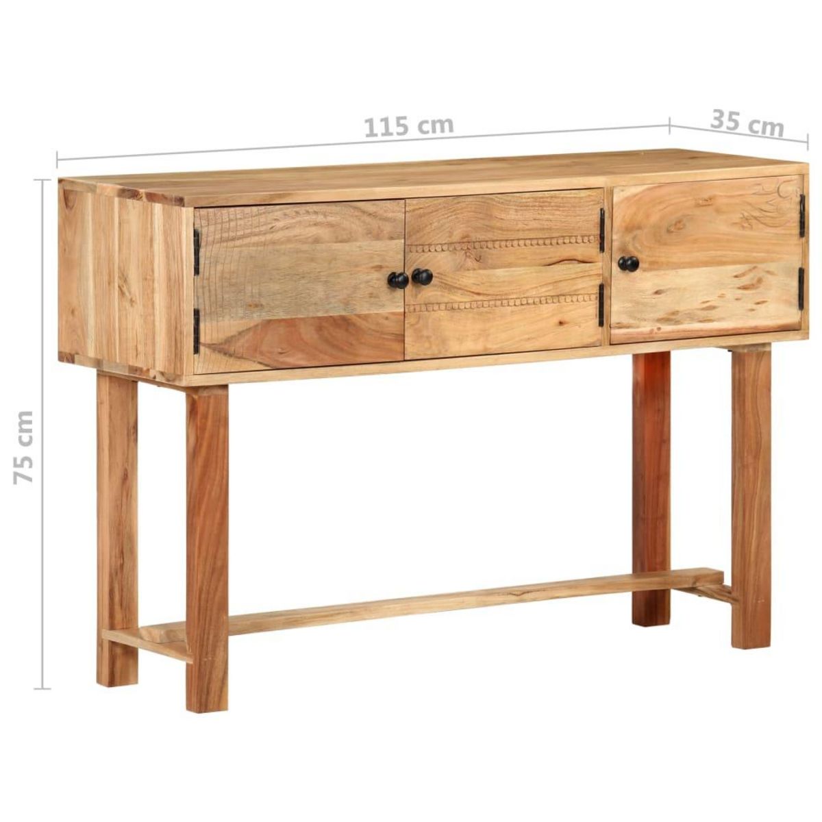 VIDAXL Buffet 115x35x75 cm Bois d'acacia massif