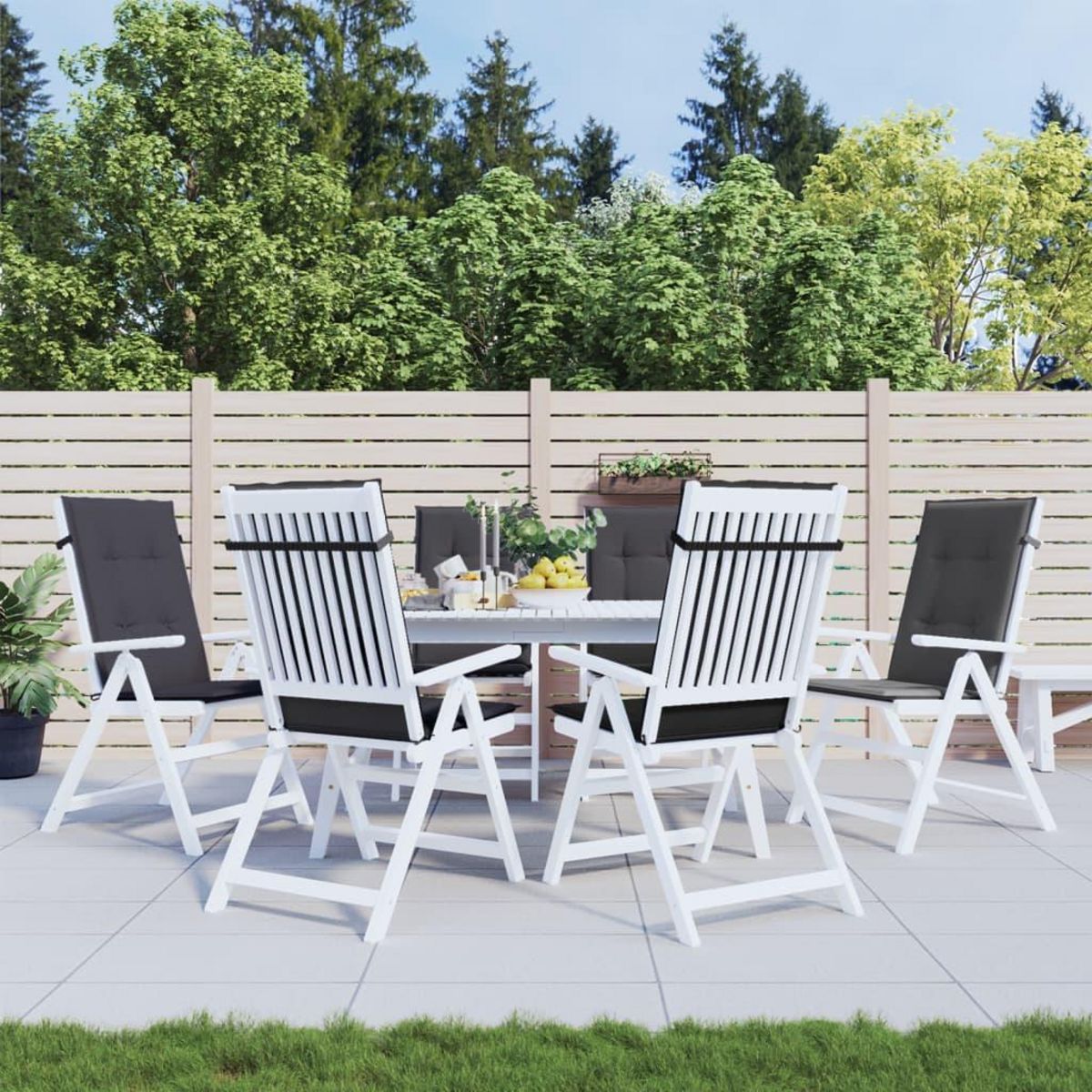 VIDAXL Coussins de chaise a dossier haut lot de 6 anthracite melange