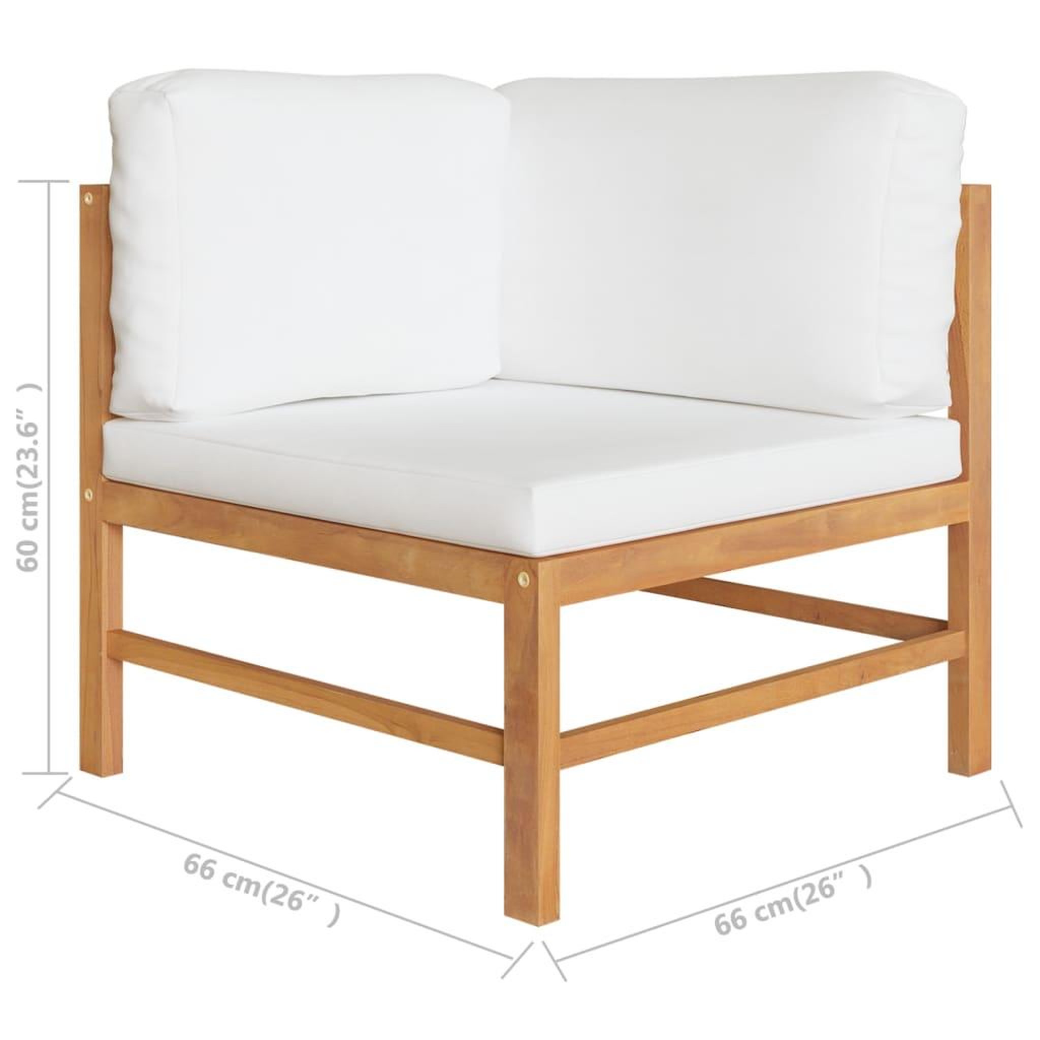 Voir la diapositive 6 : VIDAXL Salon de jardin 6 pcs avec coussins creme Bois de teck solide