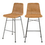 Voir la diapositive 1 : Rendez vous déco Lot de 2 chaises de bar mi-hauteur 63 cm en résine tressée marron-Mandya