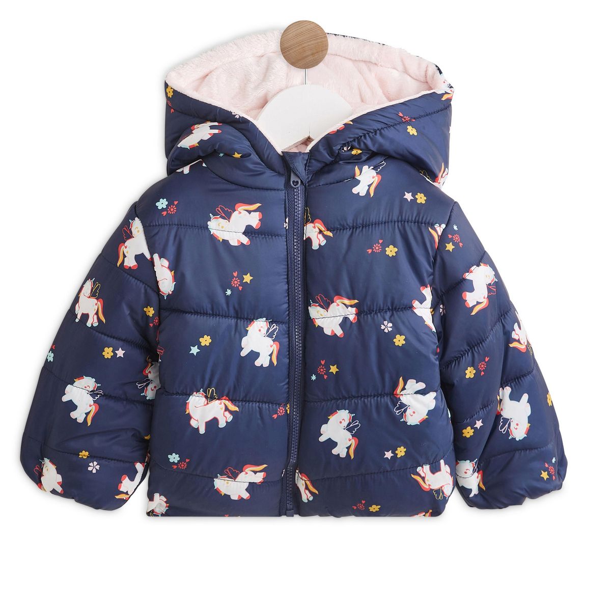 IN EXTENSO Doudoune doublée licornes bébé fille