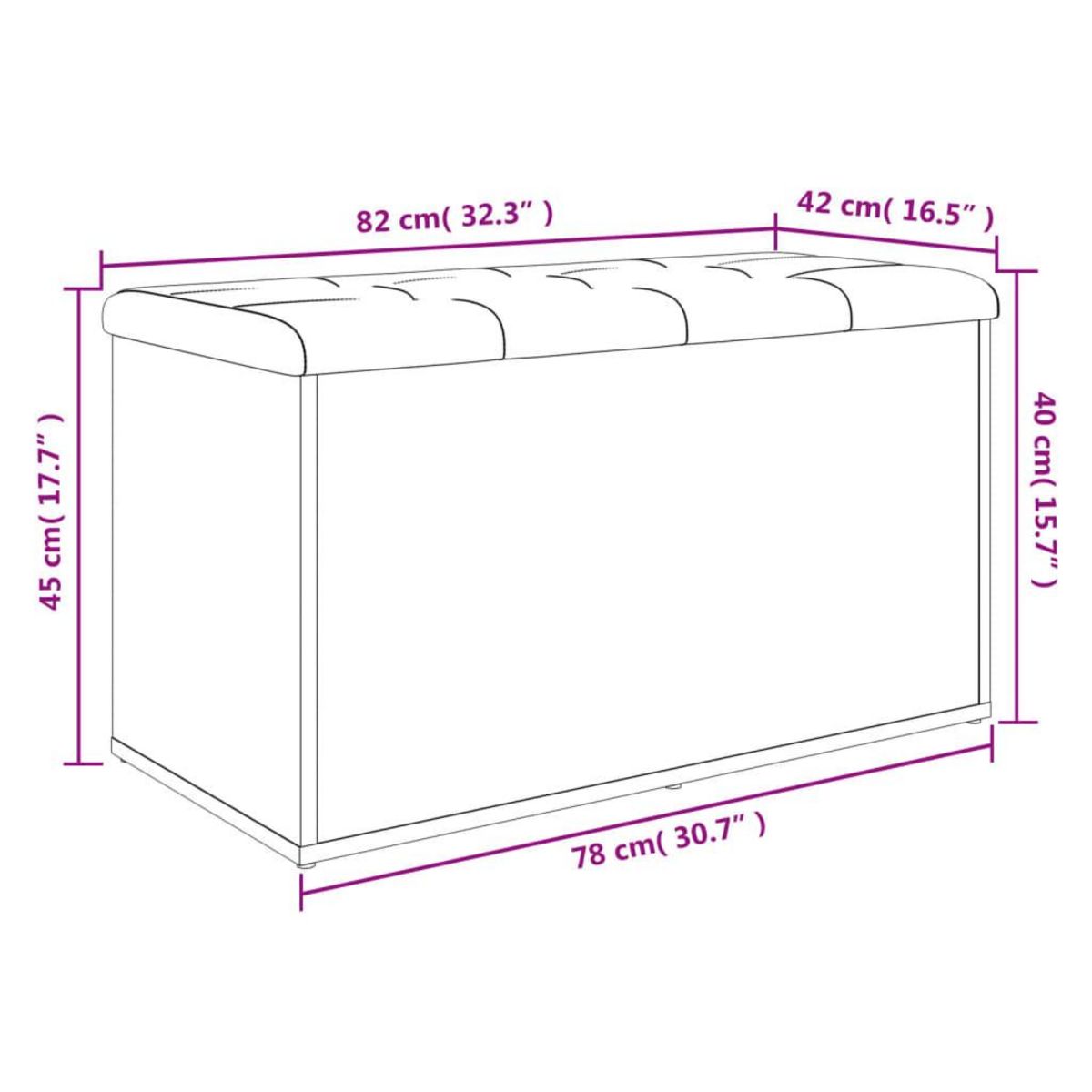 VIDAXL Banc de rangement blanc 82x42x45 cm bois d'ingenierie