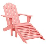 VIDAXL Chaise de jardin Adirondack avec pouf bois de sapin solide rose