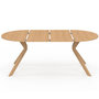 Voir la diapositive 5 : ID MARKET Table à manger extensible ronde ALIX 4-10 personnes pied araignée bois effet hêtre 110-200 cm