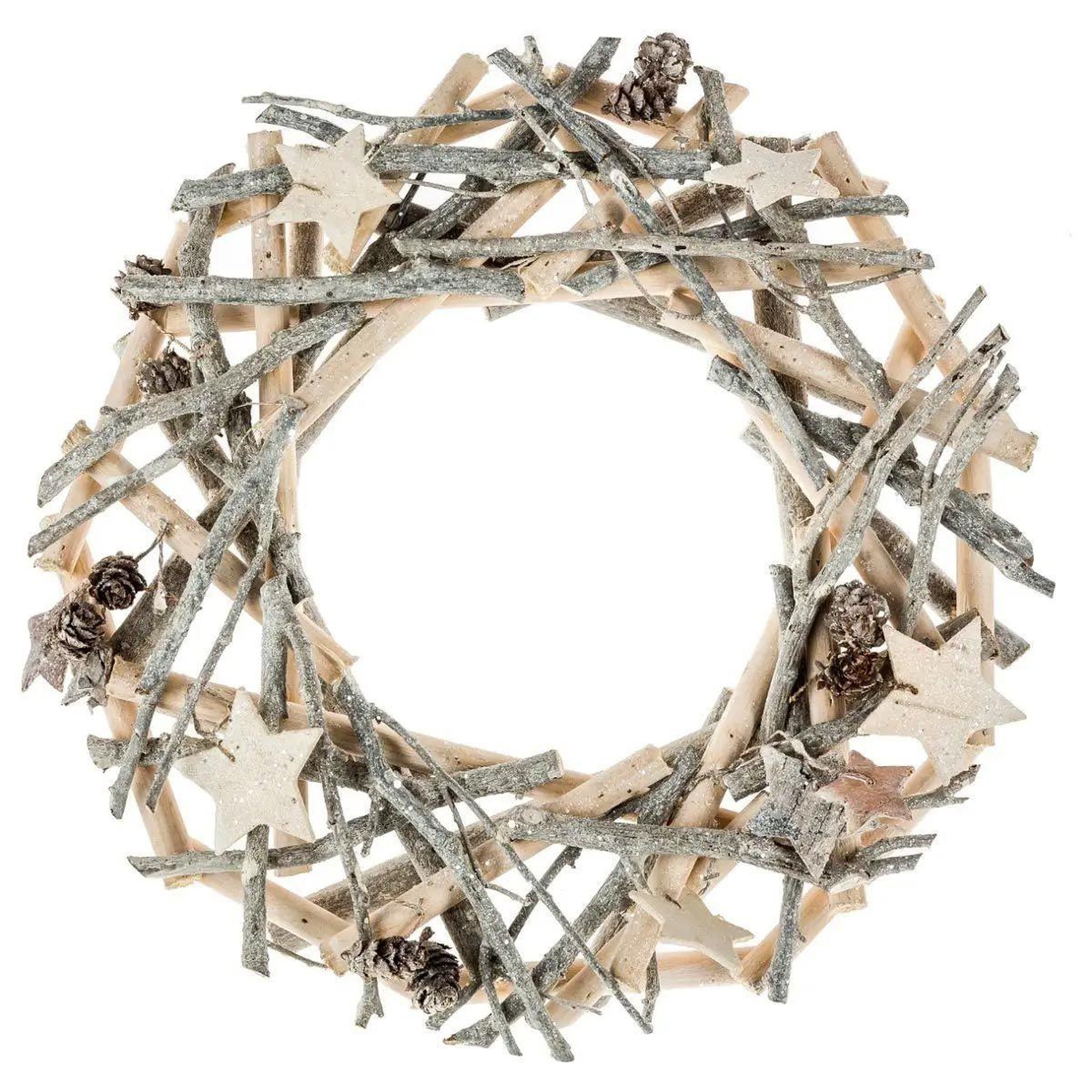 ATMOSPHERA Couronne de noël  polaire  32cm gris & blanc