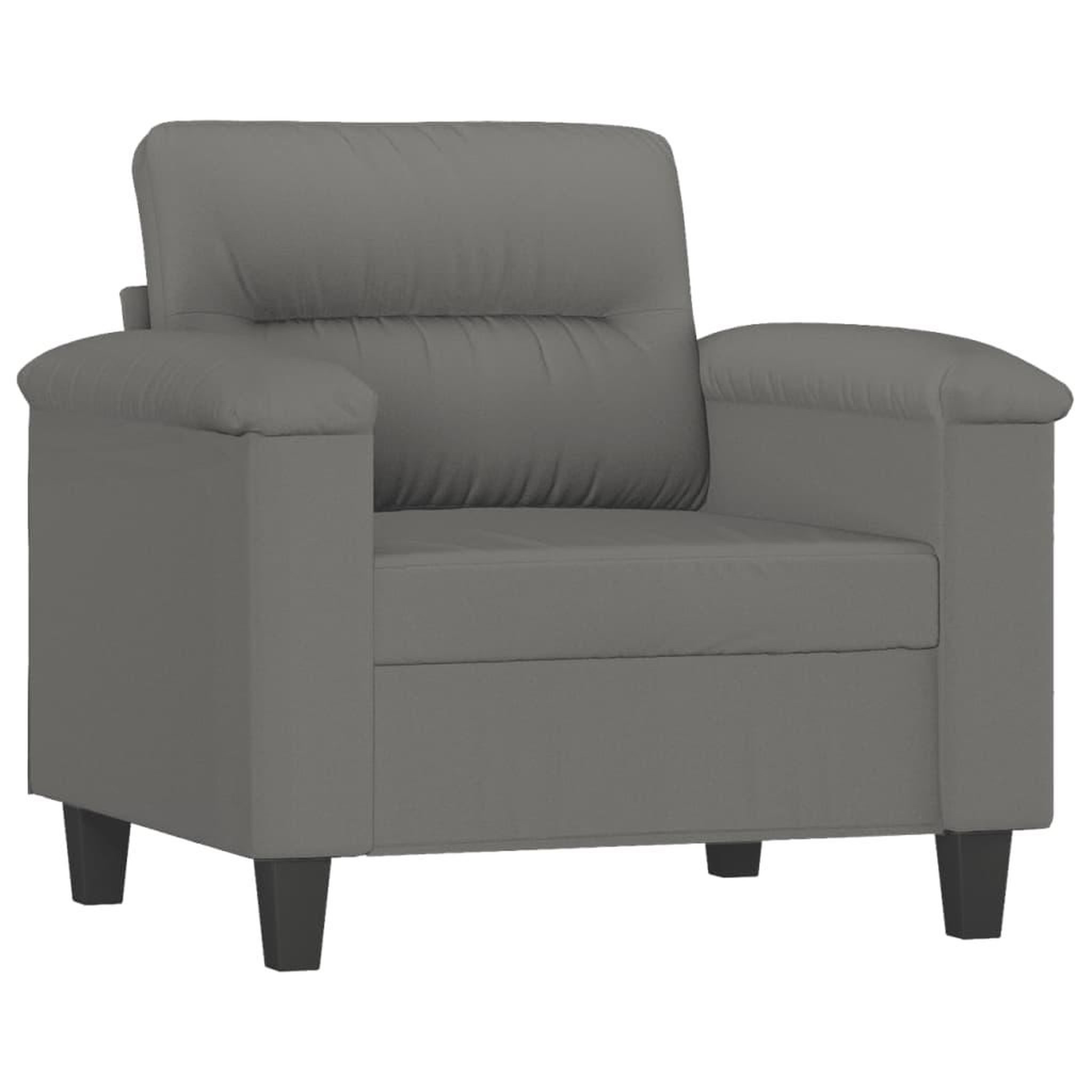 Voir la diapositive 3 : VIDAXL Ensemble de canapes 4 pcs coussins gris fonce tissu microfibre