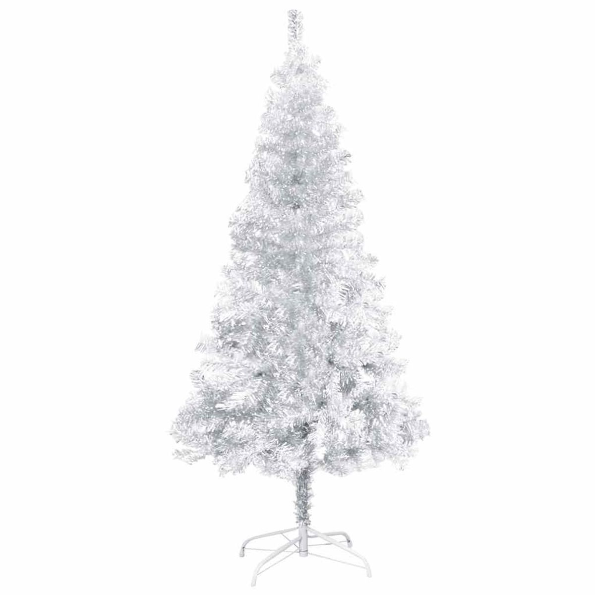 VIDAXL Arbre de Noël artificiel pre-eclaire/boules argente 120 cm PET