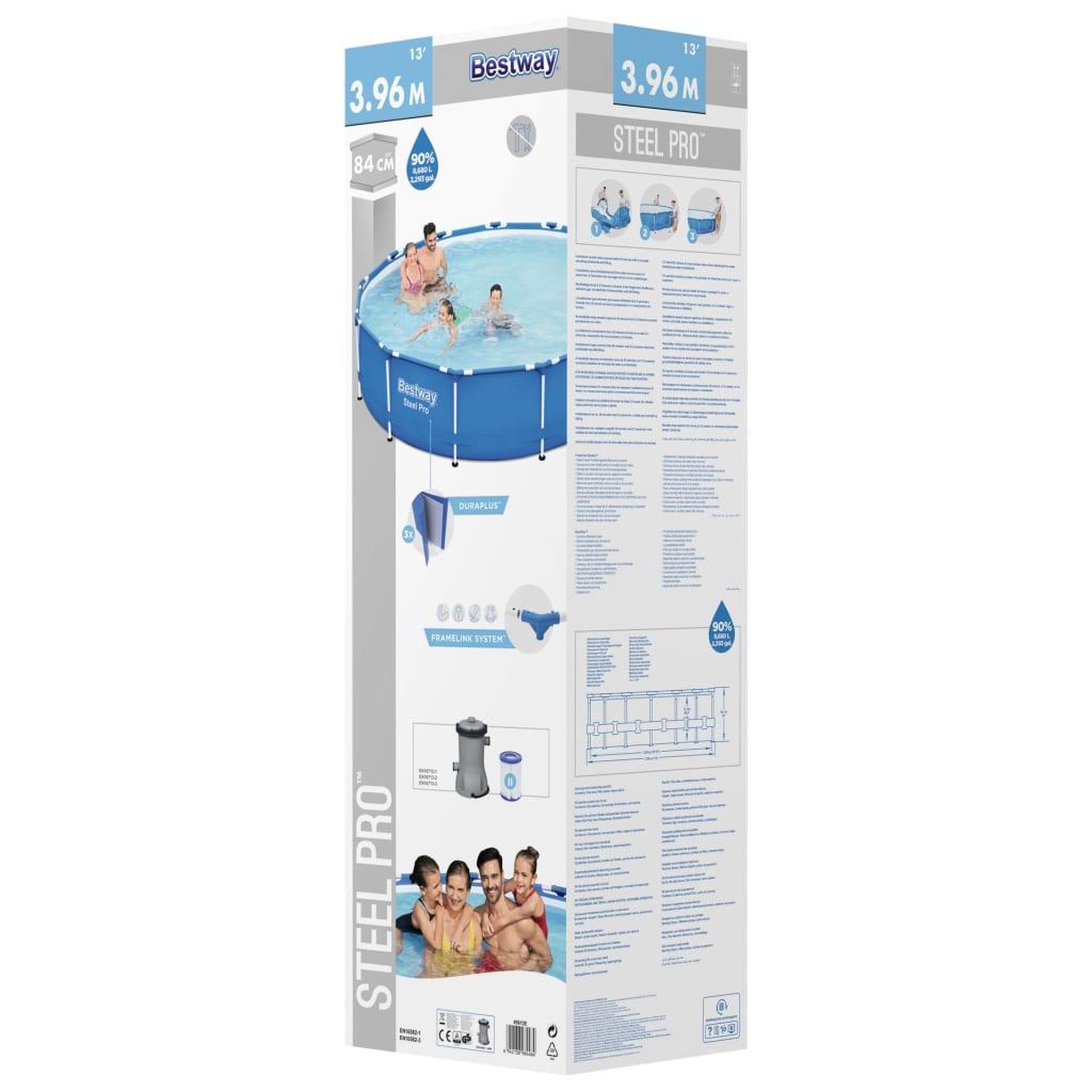 Voir la diapositive 5 : BESTWAY Bestway Piscine a cadre Steel Pro 396x84 cm