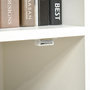 Voir la diapositive 5 : HOMCOM Meuble de rangement colonne design scandinave - 3 niches, placard porte - piètement effilé incliné bois pin panneaux particules blanc