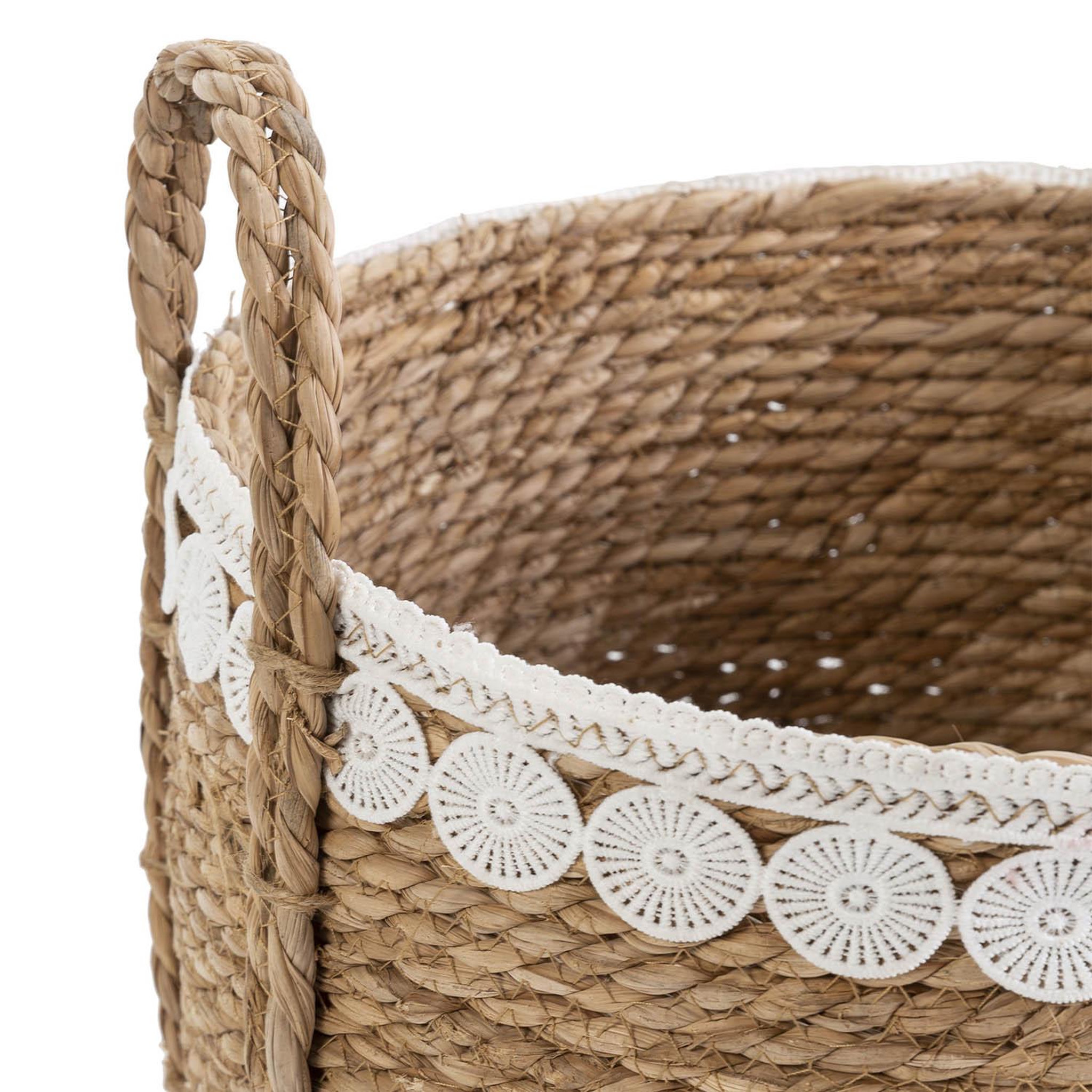 Voir la diapositive 4 : VS VENTA-STOCK Set de 3 paniers Yasmina fibres naturelles, blanc/naturel