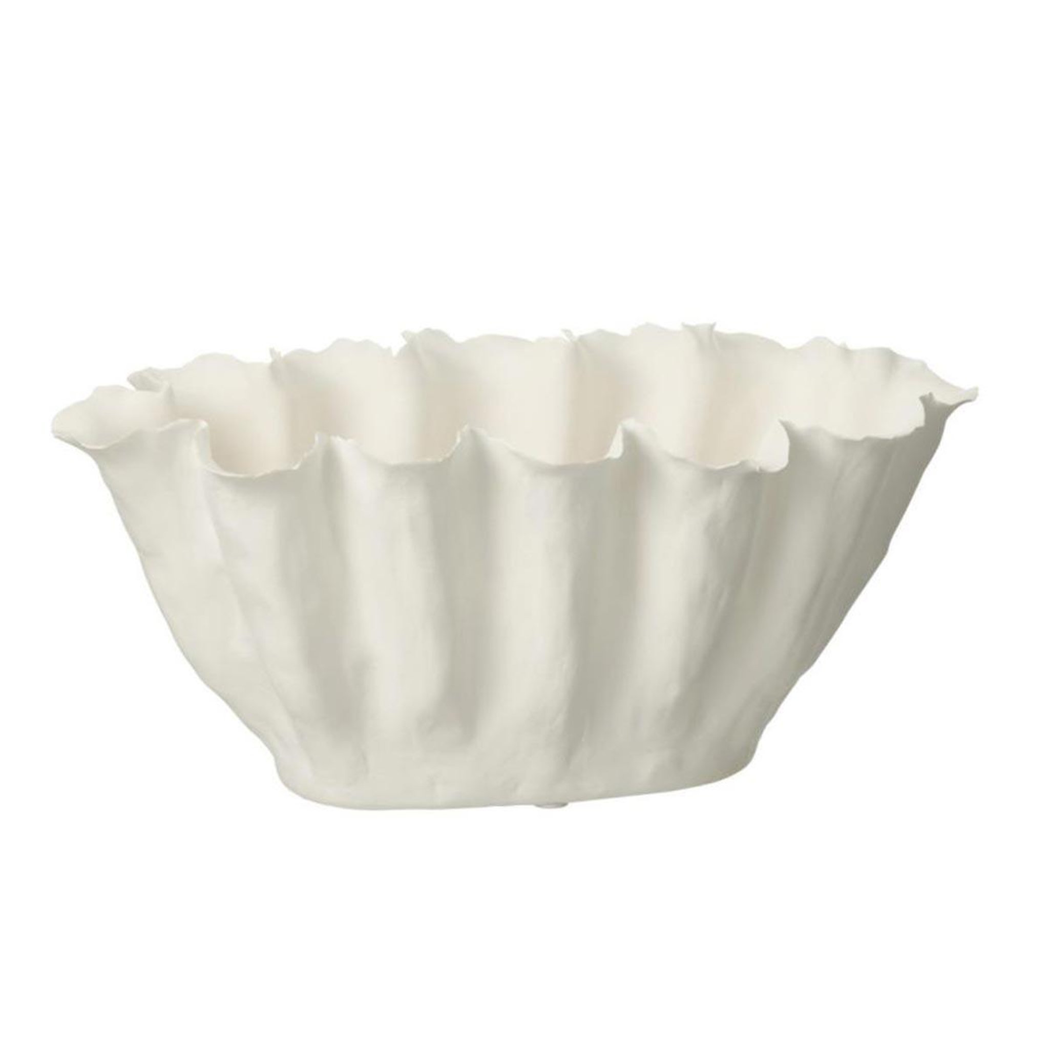 J-LINE Vase déco en céramique  calyx  40cm blanc