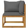 Voir la diapositive 5 : VIDAXL Salon de jardin 5 pcs avec coussin Bois d'acacia solide