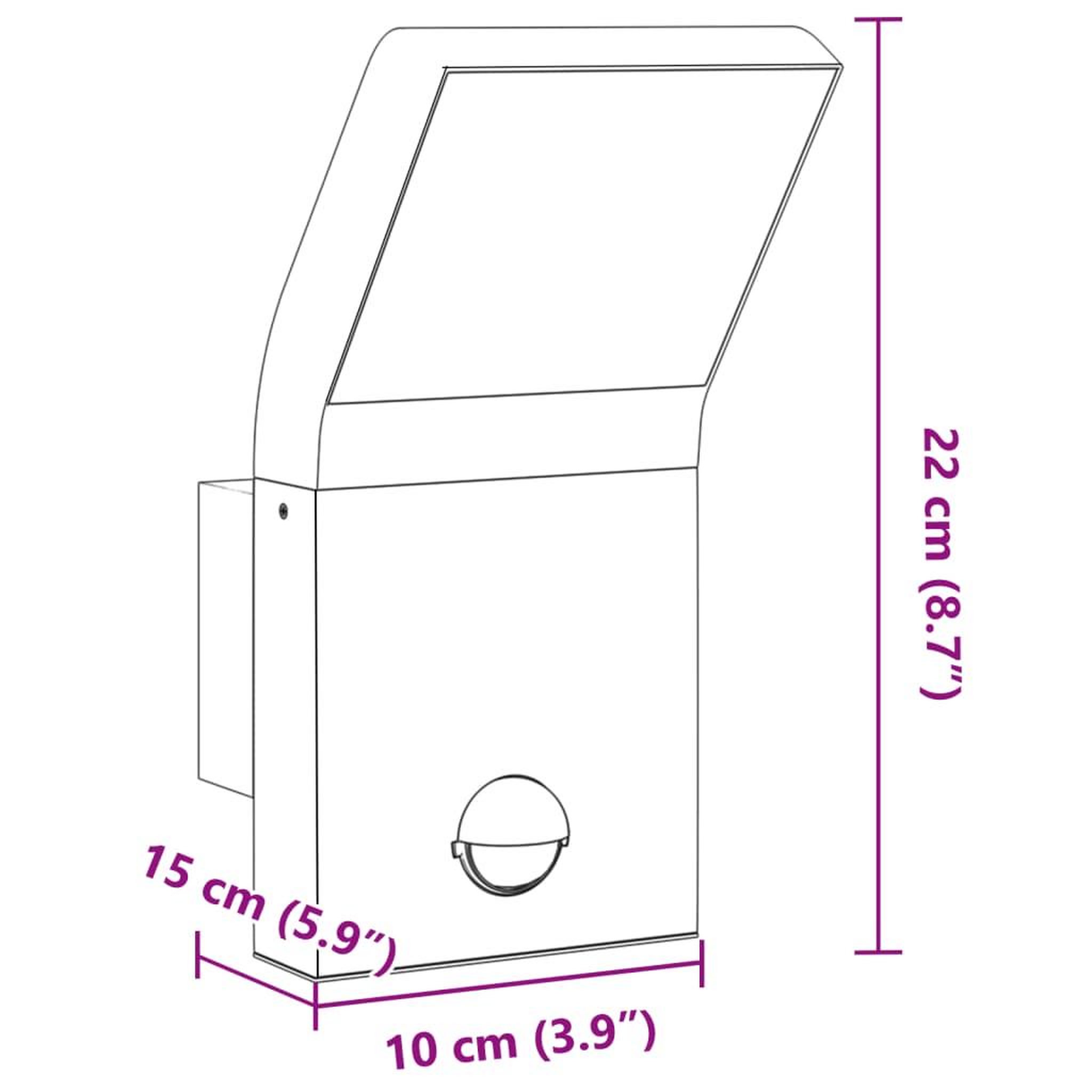 Voir la diapositive 6 : VIDAXL Applique murale LED d'exterieur avec capteurs blanc