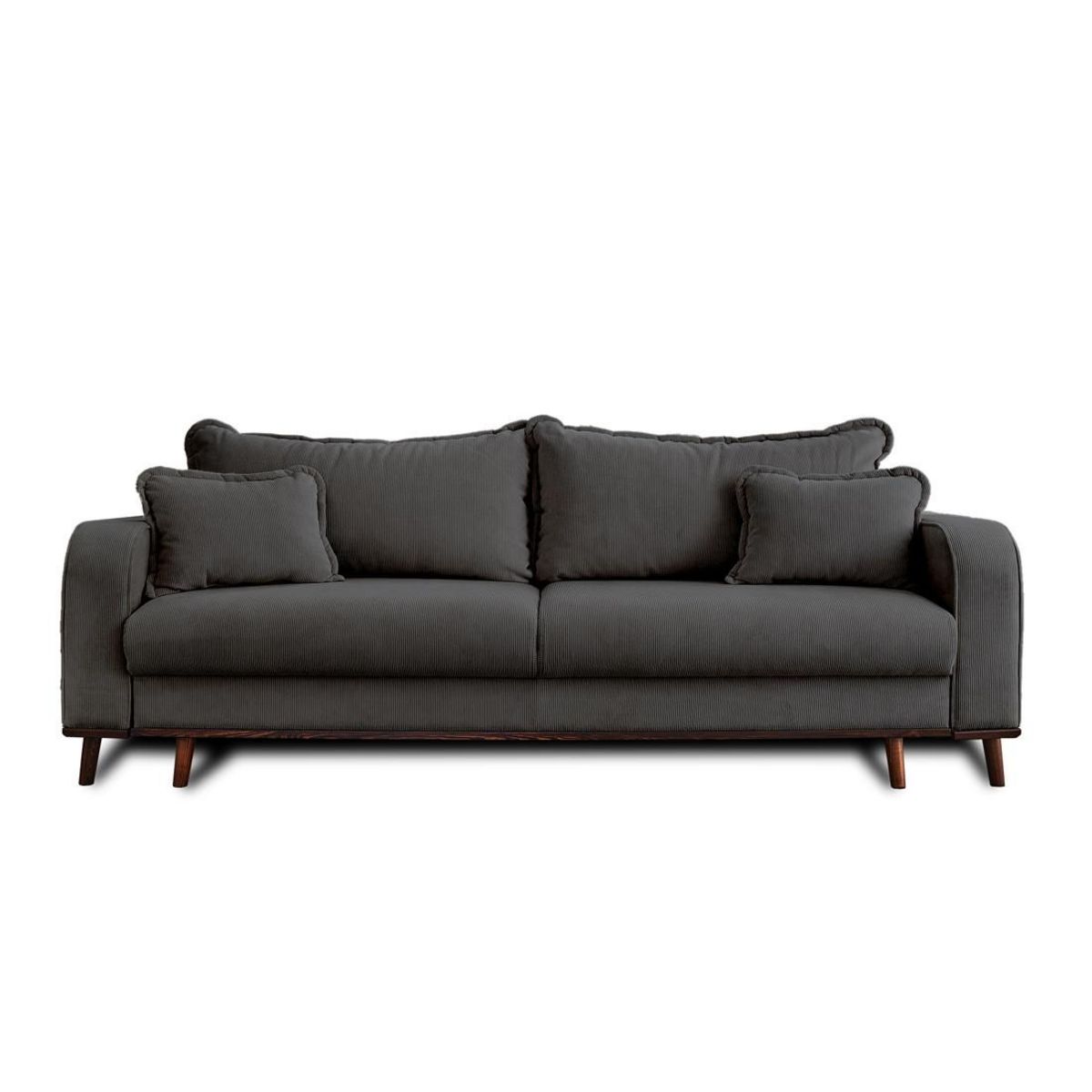 LISA DESIGN Albane - canapé 3 places - convertible avec coffre - en velours côtelé