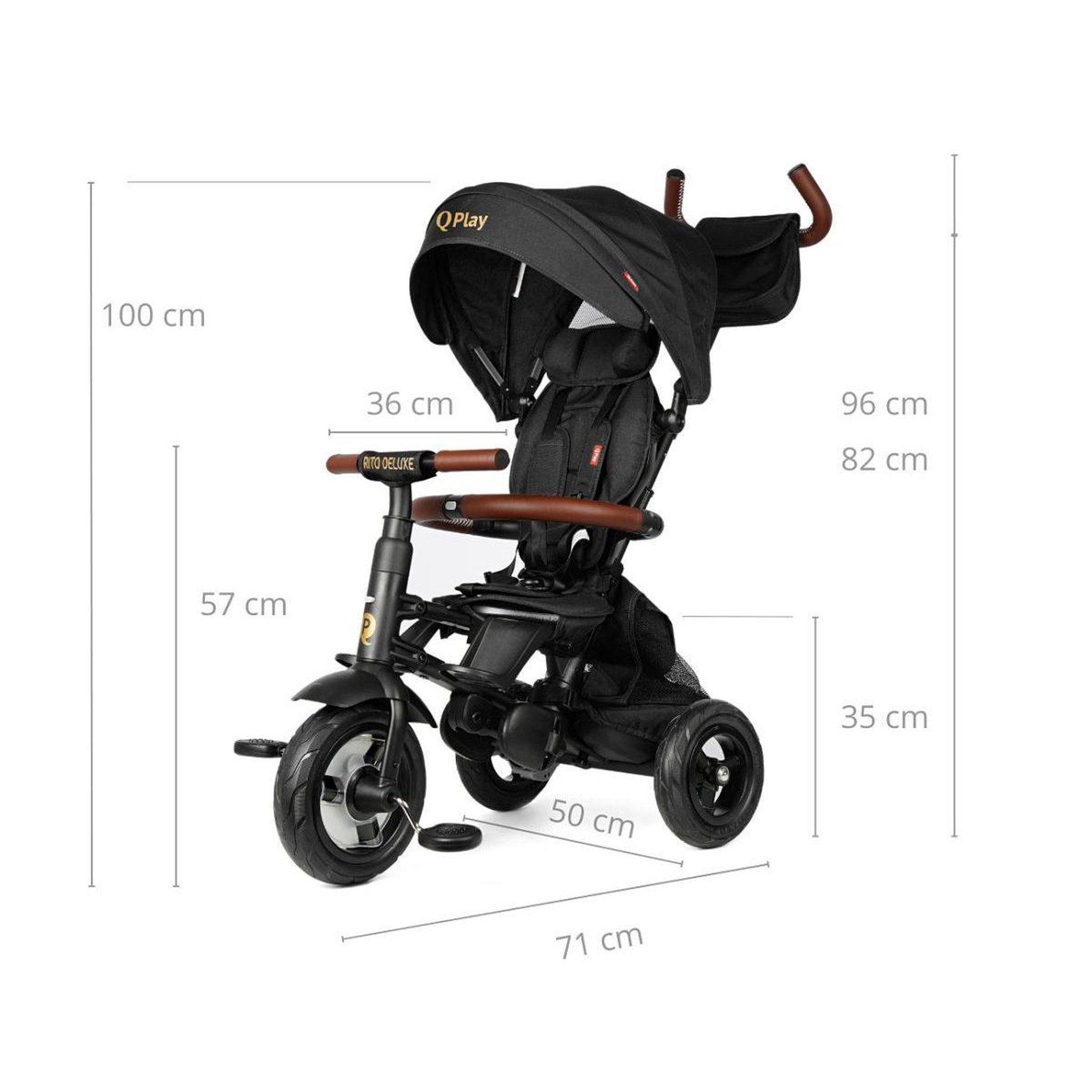 Voir la diapositive 4 : QPLAY Tricycle  rito deluxe noir