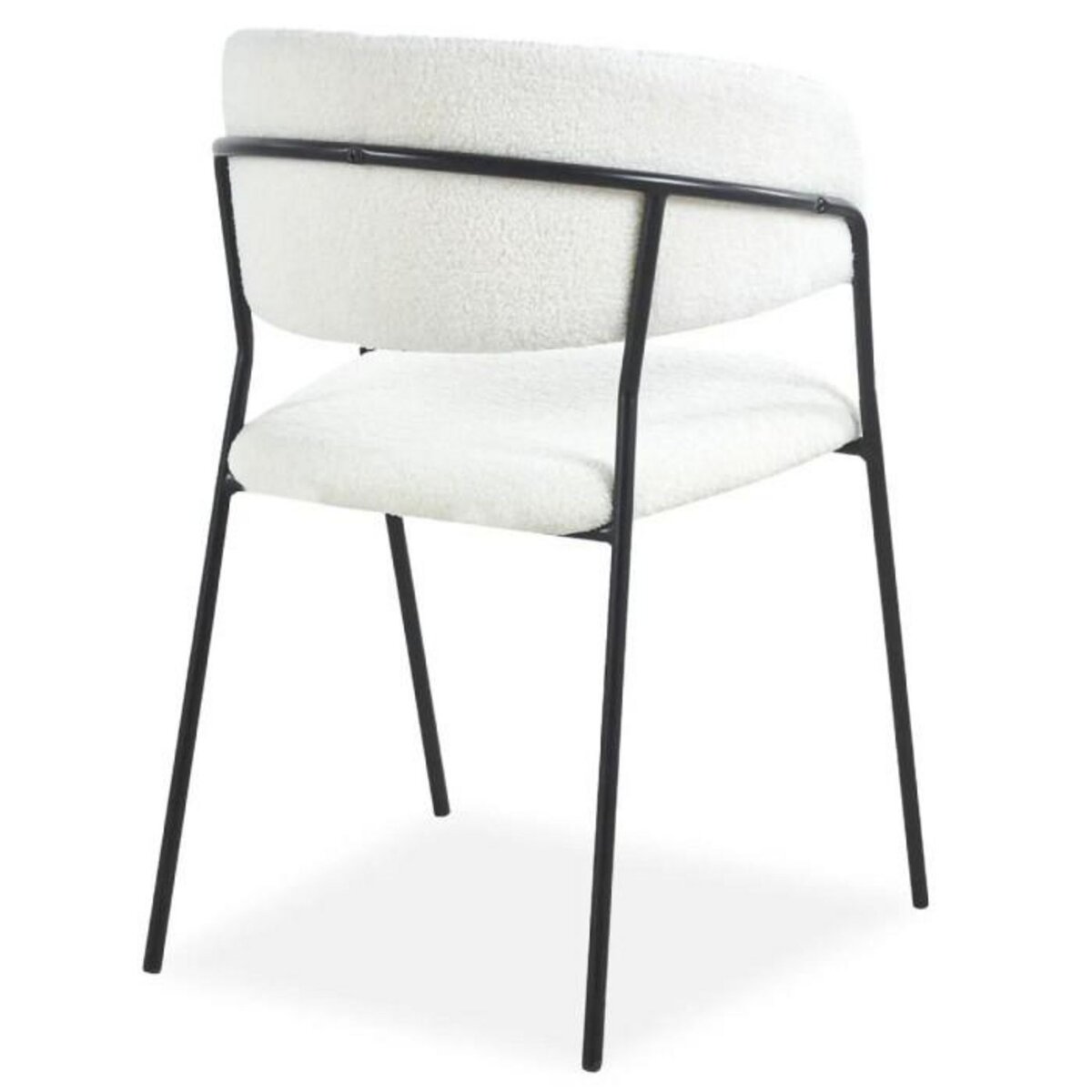 Paris Prix Lot de 8 Chaises en Bouclette  Batora  79cm Crème & Noir