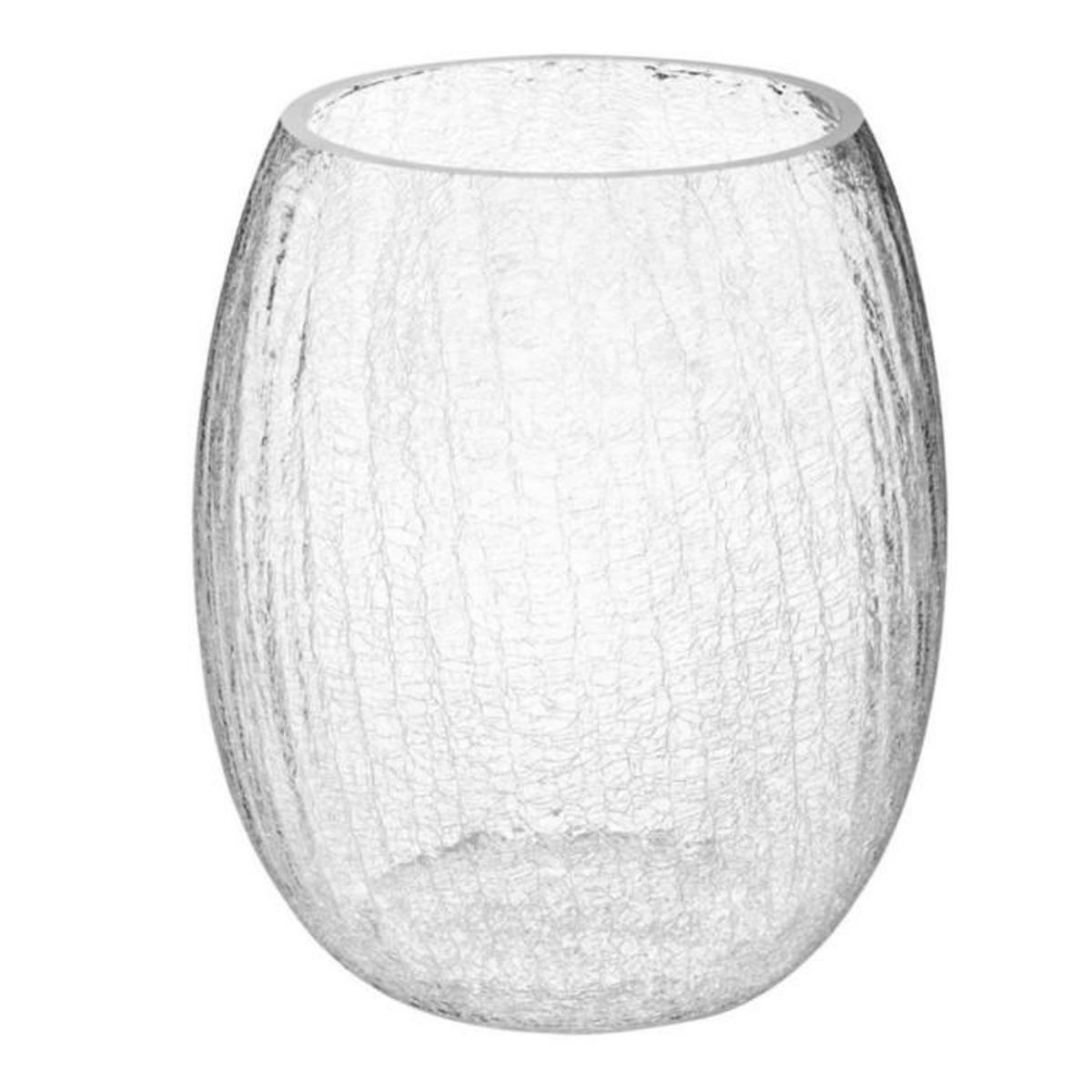 ATMOSPHERA Vase Rond Craquelé  Léon  28cm Transparent