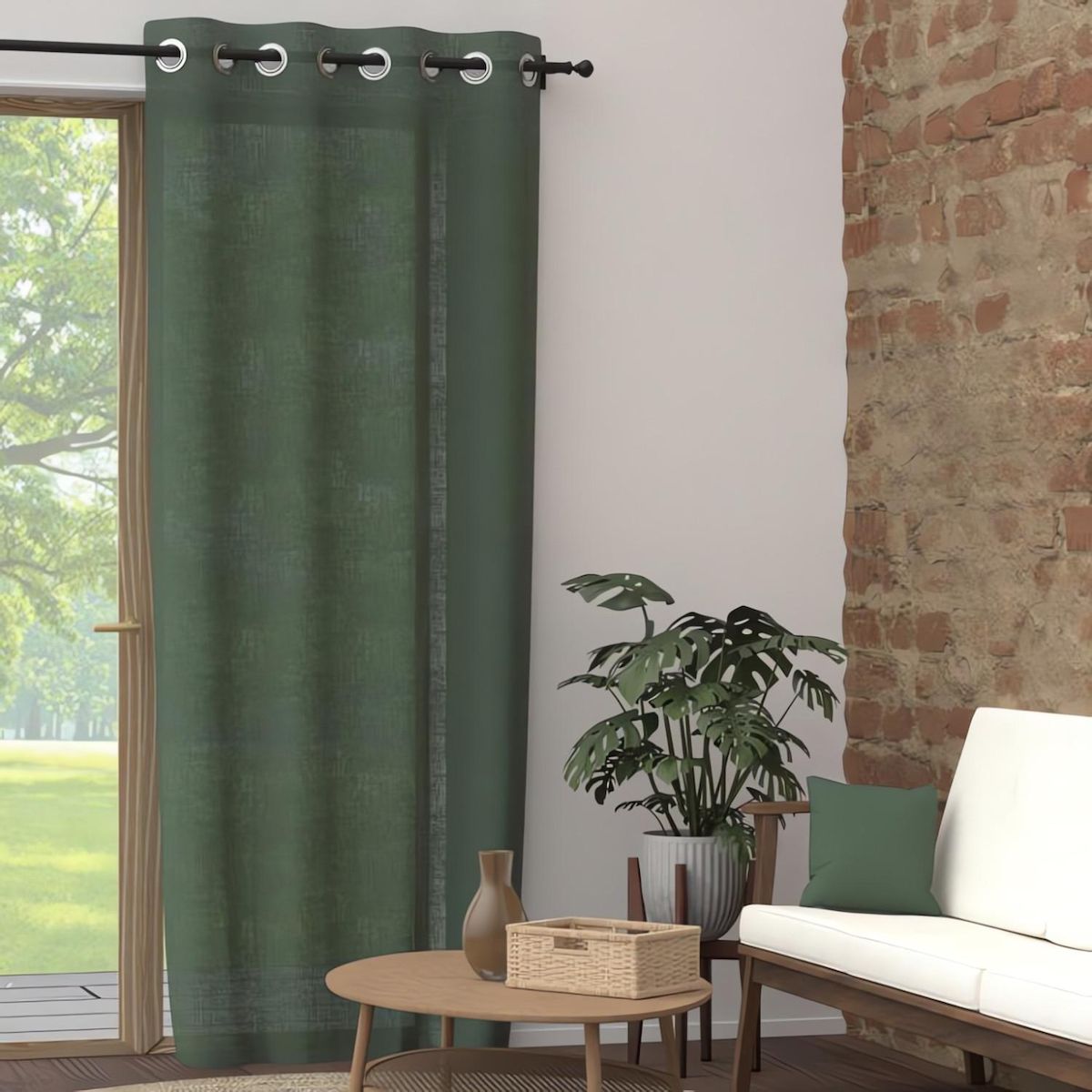 SOLEIL D'OCRE Rideau à oeillets pur coton PANAMA, par Soleil d'Ocre