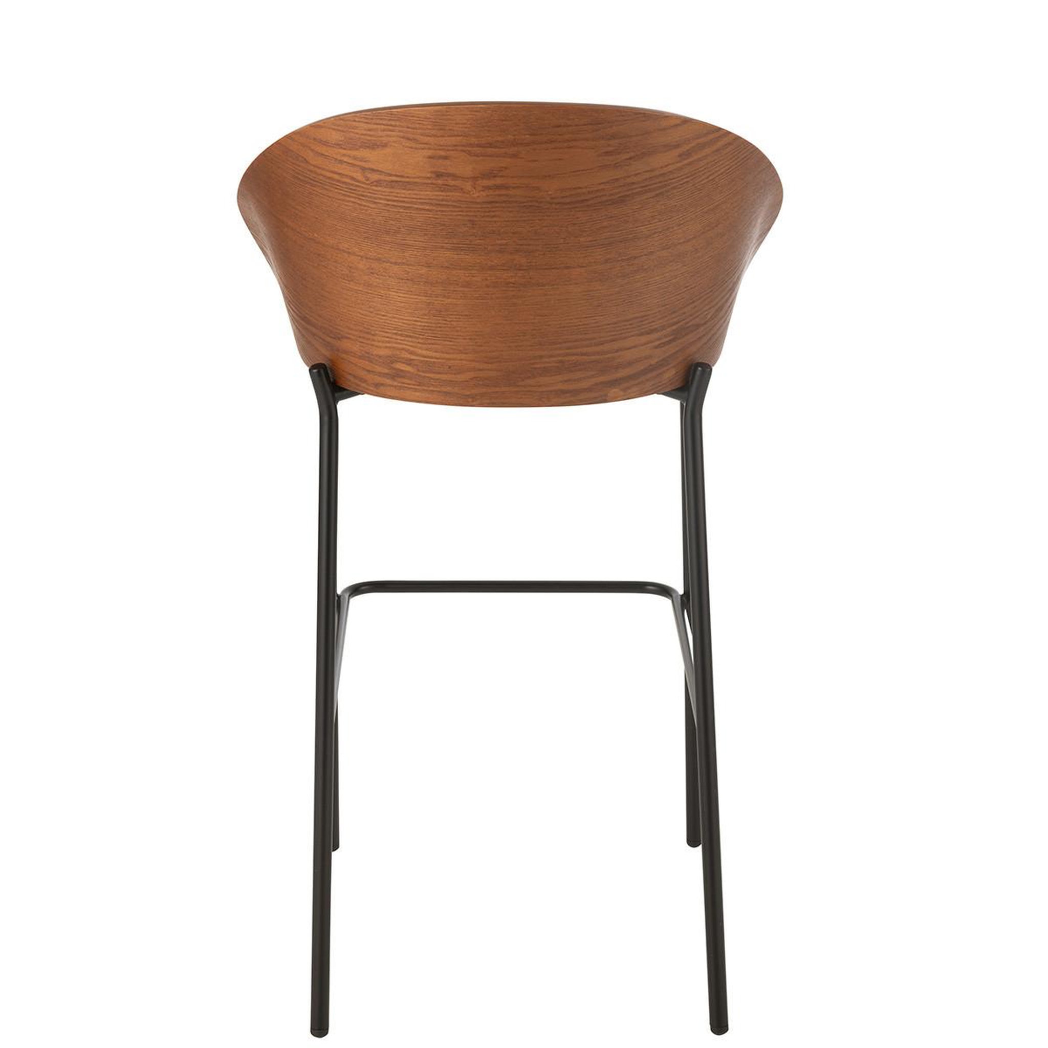 Voir la diapositive 4 : J-LINE Chaise de bar design  lone  97cm marron & beige