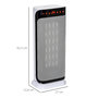 Voir la diapositive 3 : HOMCOM Chauffage d'appoint électrique colonne avec télécommande et timer - chauffage soufflant 1000-2000W - panneau LED - plastique noir blanc